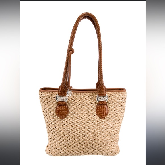 Brighton Handbags - Brighton woven/straw Jute shoulder bag-perfect summer spring bag beach